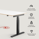 Eliot Pro Black Tischplatte Multiplex Fenix Bianco 180x80cm - Eliot Onlineshop