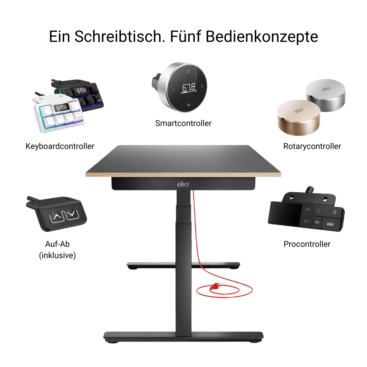Eliot Pro Black Tischplatte Multiplex Fenix Nero 180x80cm - Eliot Onlineshop