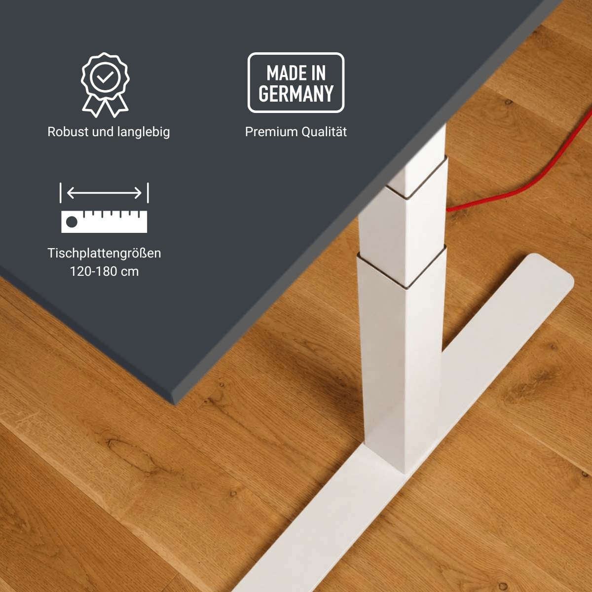 Eliot Pro White Tischplatte Soft Graphite 180x80cm - Eliot Onlineshop
