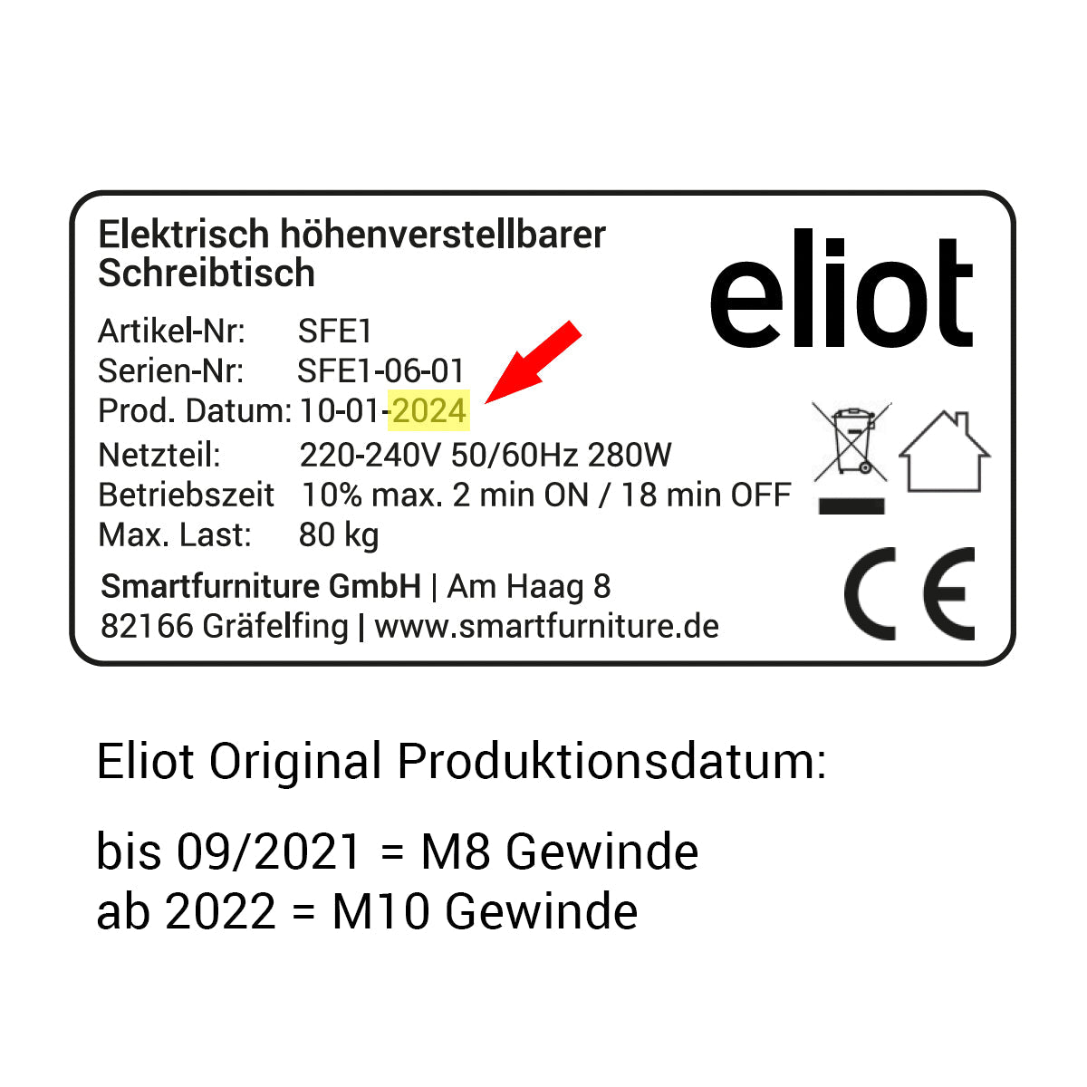 Rollen für Eliot Schreibtische Red - Eliot Onlineshop