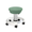 Der „Aeris Swoppster grün mit weißem Gestell“ von Smartfurniture GmbH ist ein ergonomischer grüner Hocker mit einer runden, 5 cm dicken gepolsterten Sitzfläche mit grünem Bezug, einem weißen, höhenverstellbaren Untergestell und fünf schwarzen Lenkrollen für mehr Mobilität. Max. Nutzergewicht: 50 kg.